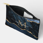 Navy Blue Gold Glitzer: Kundendefinierter Letter I Zubehörtasche (Offen)