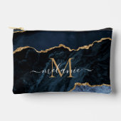 Navy Blue Gold Glitzer: Kundendefinierter Letter I Zubehörtasche (Vorderseite)