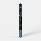 Navy Blue Gold Glitzer Marble Monogram Individuell Samsung Galaxy Hülle (Rechte Seite)