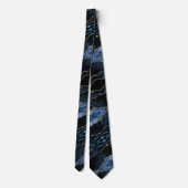 Navy Blue Gold Glitzer Marble Neck Tie Krawatte (Rückseite)