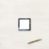 Navy Blue Gold Glitzer Marmor Gerahmt Post it Note Post-it Klebezettel (Auf Schreibtisch)