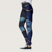 Navy Blue Gold Glitzer Marmorgemone Leggings (Links)