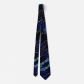 Navy Blue Gold Glitzer Neck Tie Krawatte (Rückseite)