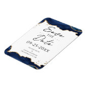 Navy Blue Gold Glitzer Save the Date Hochzeit Magnet (Linke Seite)