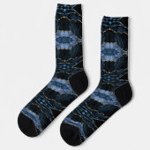 Navy Blue Gold Glitzer Socken (Linkes Detail)