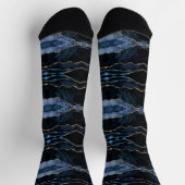 Navy Blue Gold Glitzer Socken (Oben)