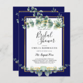 NAVY BLUE GOLD Greenery Eukalyptus BRAUTPARTY (Vorne/Hinten)