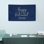 Navy Blue & Gold Happy Retirement Party Banner (Messeveranstaltung)