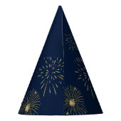 Navy Blue Gold Happy Silvester 2025 Party Hat Partyhütchen (Rückseite)
