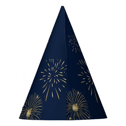 Navy Blue Gold Happy Silvester 2025 Party Hat Partyhütchen (Rückseite)