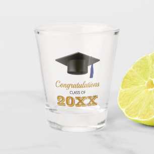 Navy Blue Gold Herzlichen Glückwunsch Uni-Abschlus Schnapsglas