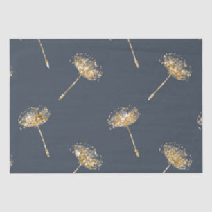 Navy Blue Gold Imitats Glitzer Dandelion Blume Seidenpapier