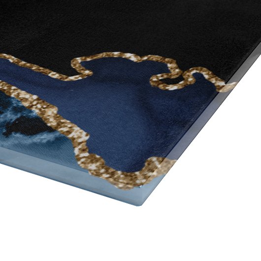 Navy Blue Gold jüdisches Geschenk Hebräisch Shabba Schneidebrett (Ecke)