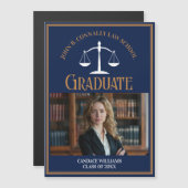 Navy Blue Gold Law School Abschluss Foto Magnet (Vorne/Hinten)
