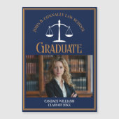 Navy Blue Gold Law School Abschluss Foto Magnet (Vorderseite)