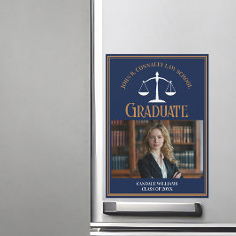 Navy Blue Gold Law School Abschluss Foto Magnet