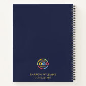 Navy Blue & Gold-Logo für moderne Unternehmen Beru Notizblock (Rückseite)