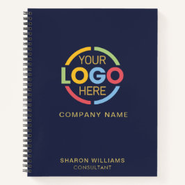 Navy Blue & Gold-Logo für moderne Unternehmen Beru Notizblock