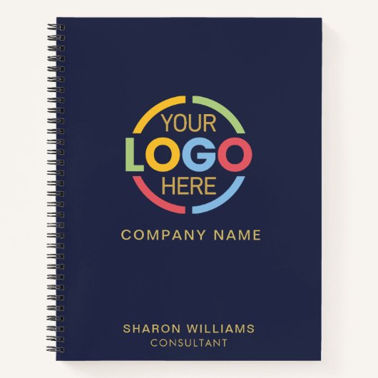 Navy Blue & Gold-Logo für moderne Unternehmen Beru Notizblock (Vorderseite)