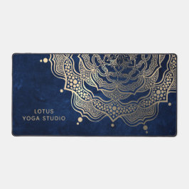 Navy Blue & Gold Mandala Luxury Reiki Yoga Studio Schreibtischunterlage