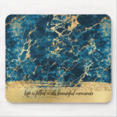 Navy Blue Gold Marble Glitz Mousepad (Vorne)