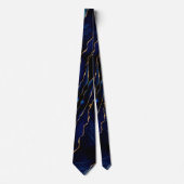 Navy Blue Gold Marble Neck Tie Krawatte (Vorderseite)