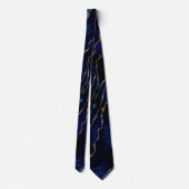 Navy Blue Gold Marble Neck Tie Krawatte (Rückseite)