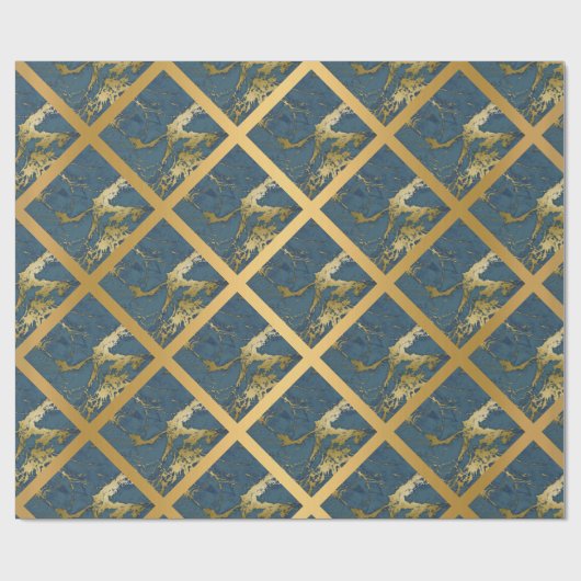 NAVY BLUE GOLD MARBLE WEDING WRAP WRAPPING PAPIER GESCHENKPAPIER (Flach)