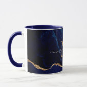 Navy Blue Gold Marmor Benutzerdefiniert Ihre Lette Tasse (Links)