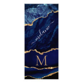 Navy Blue Gold Marmor benutzerdefinierte Letter Na Werbekarte (Hinten)