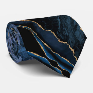 Navy Blue-Gold-Marmor-Krawatte Krawatte