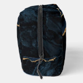 Navy Blue Gold Marmor Maßgeschneiderte Buchstaben  Waschbeutel (Rechts)