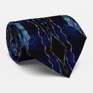 Navy Blue Gold Marmor Moderne Neck Tie Krawatte