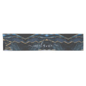 Navy Blue Gold Marmor Table Runner Personalisiert Kurzer Tischläufer (Horizontal)