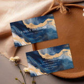Navy Blue Gold Marmor Visitenkarte