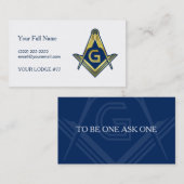 Navy Blue Gold Masonic Business Cards | Freimaurer Visitenkarte (Vorne/Hinten)