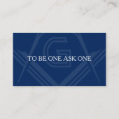 Navy Blue Gold Masonic Business Cards | Freimaurer Visitenkarte (Rückseite)