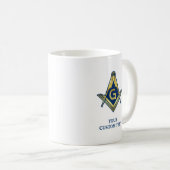 Navy Blue Gold Masonic Tasse | Freemason Zuhause G (VorderseiteRechts)