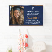 Navy Blue Gold Medical School Foto Abschluss Banner (Insitu)