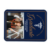 Navy Blue Gold Medical School Foto Abschluss Magnet (Horizontal)