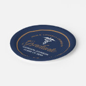 Navy Blue Gold Medical School Graduation Party Pappteller (Schrägansicht)