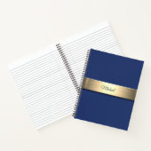 Navy Blue Gold Metal Monogram Notizblock (Innenseite)