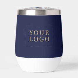 Navy Blue & Gold Minimal Business Logo Eigener Tex