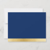 Navy Blue Gold Moderne Bar Mitzvah Dankeschön Kart Dankeskarte (Rückseite)