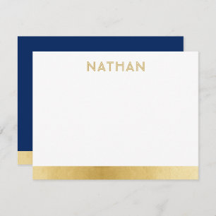 Navy Blue Gold Moderne Bar Mitzvah Dankeschön Kart Dankeskarte