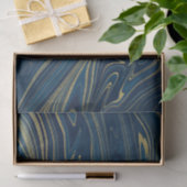 Navy Blue & Gold Moderne Glam Marmor Elegant Seidenpapier (Geschenk)