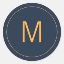 Navy Blue & Gold Monogram Siegel