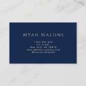 Navy Blue & Gold Moon Phase Yoga Spiritueller Coac Visitenkarte (Rückseite)