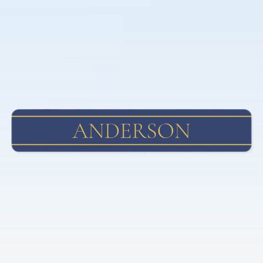 Navy Blue & Gold Name Nachname oder Business Iron  Etiketten