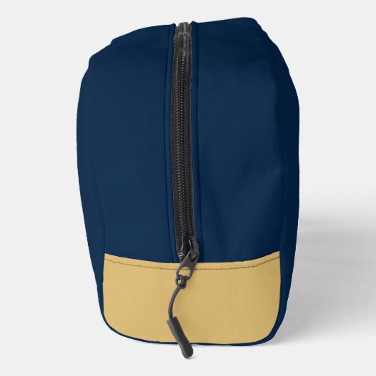 Navy Blue Gold Nautical Boat Wheel Knot Waschbeutel (Rechts)